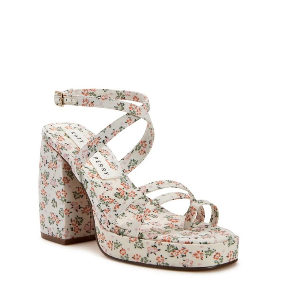 New Katy Perry The Meadow Classic Women Floral High Heel Platform Sandal Size 8